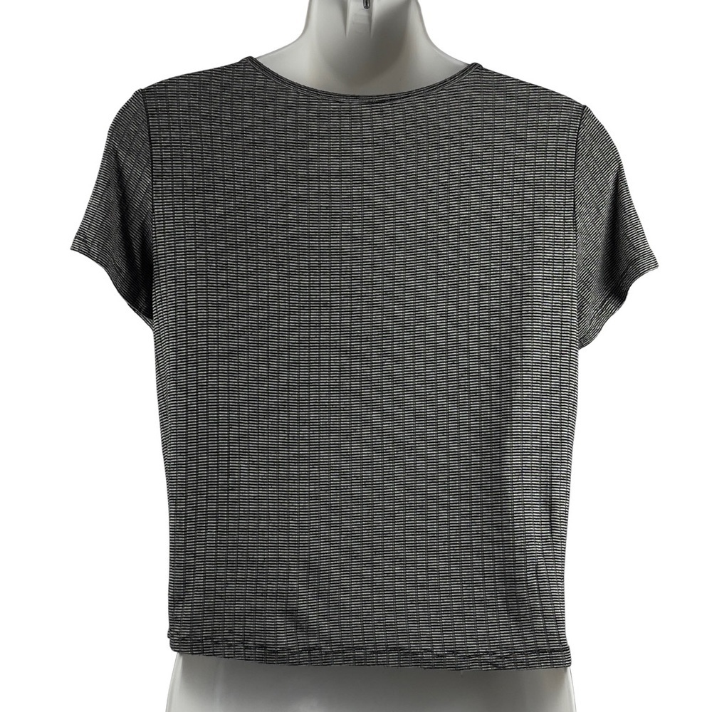 American Eagle Outfitters Gray Cropped Henley Size Medium - Picture 4 of 9